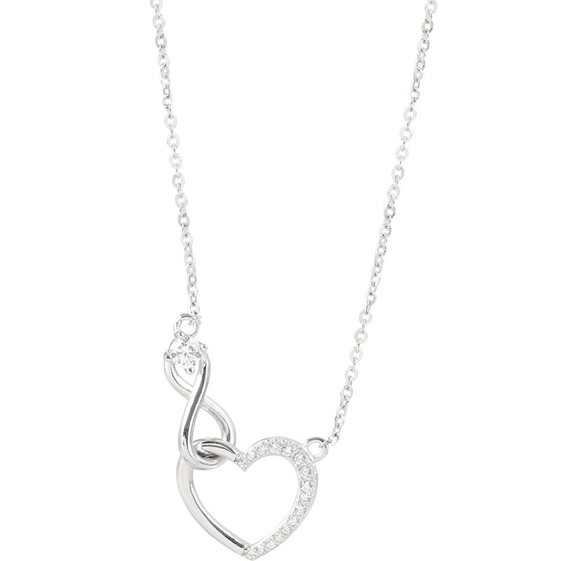 Heart Necklace with Sparkling Diamond