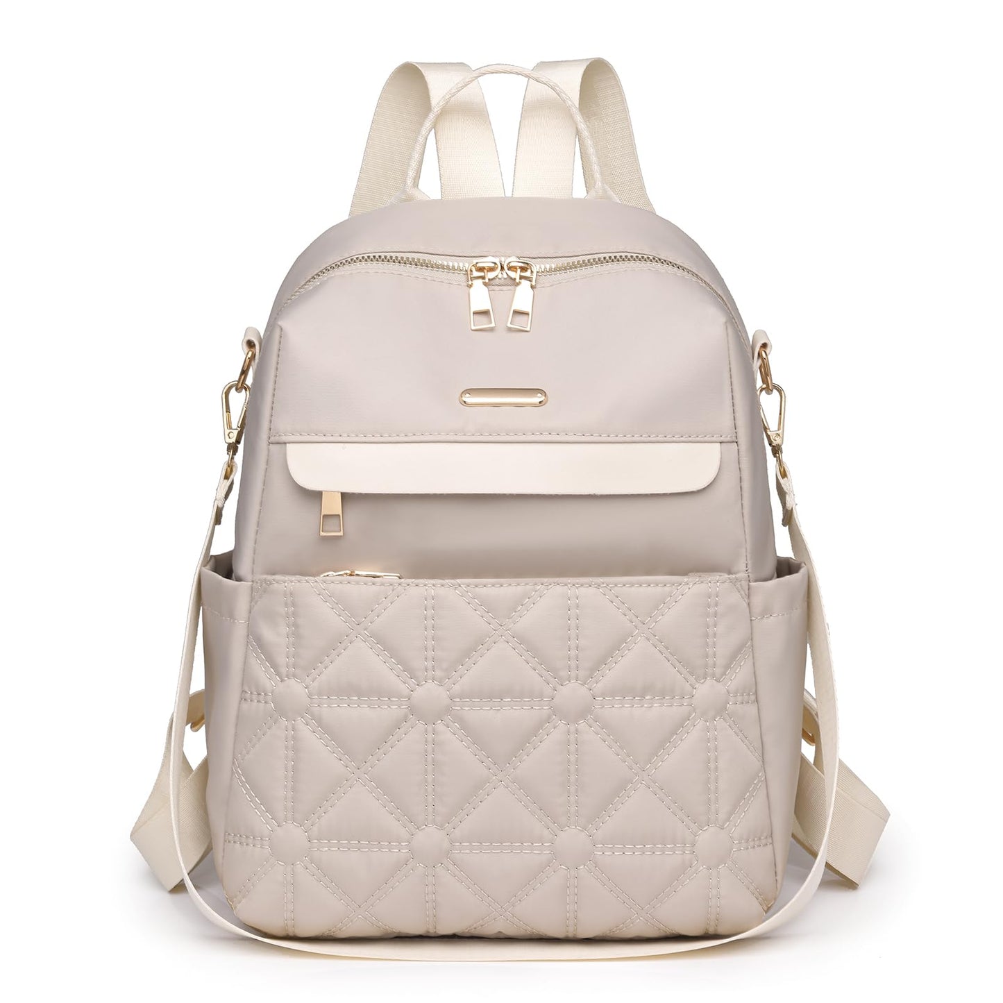Beige Mini Backpack Purse
