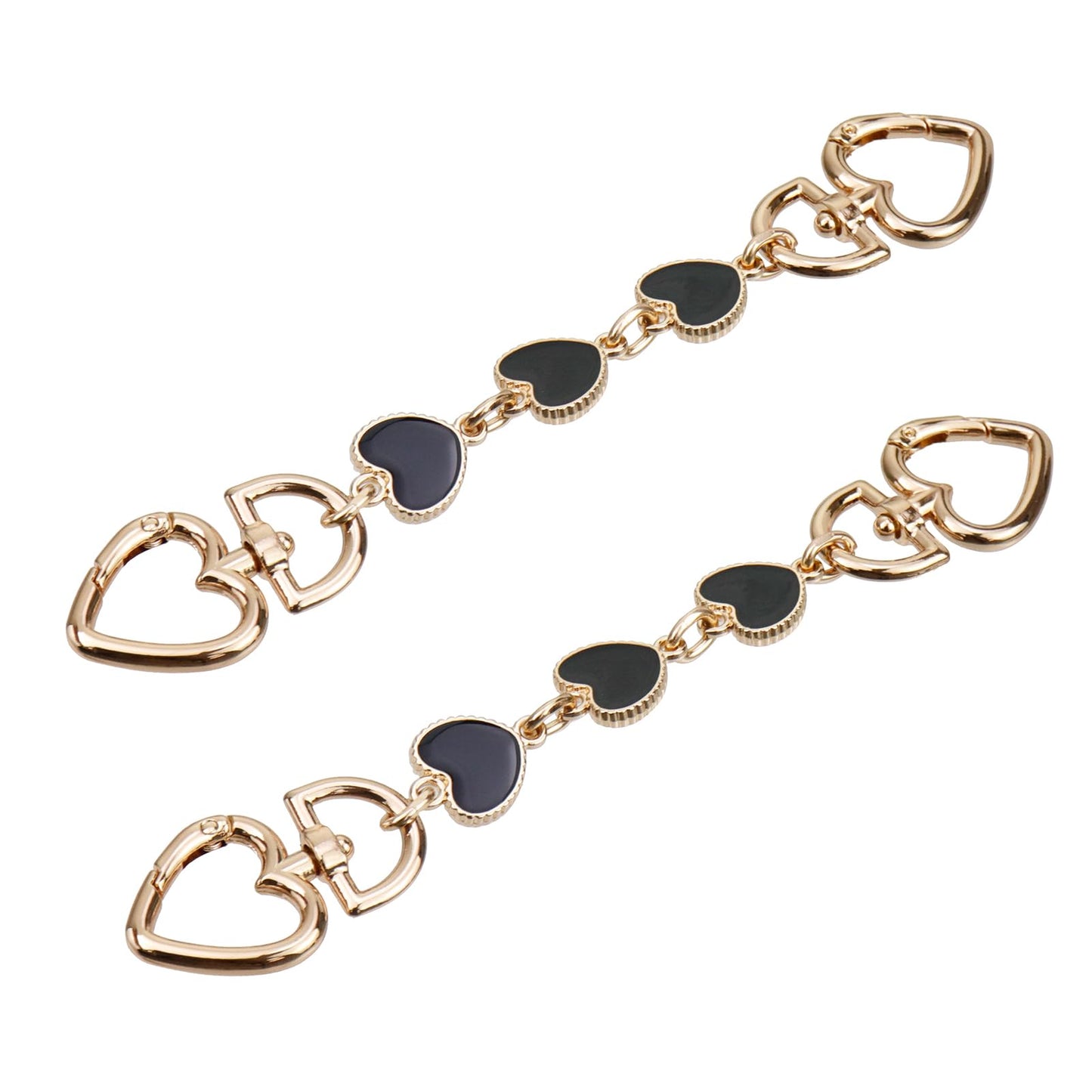 2pcs Black Heart Bag Extender Chains