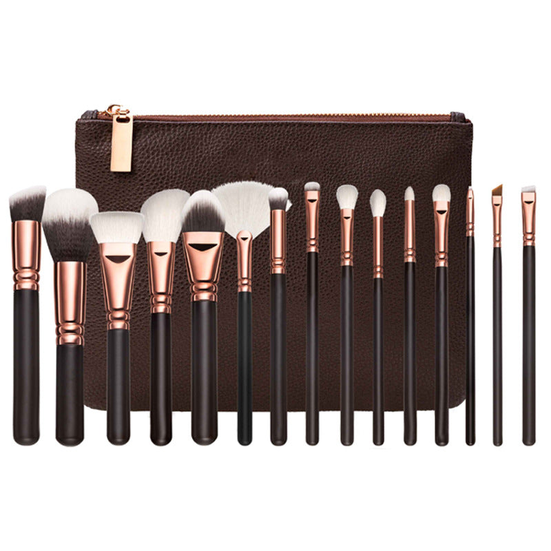 15-Piece Rose Gold Makeup Brush Set