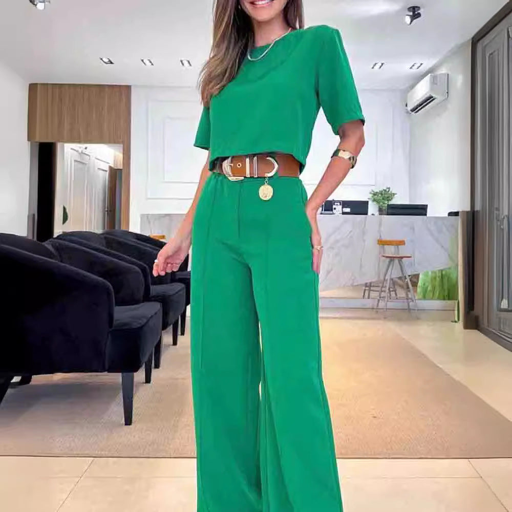 Stylish Summer Solid Color Suit Set