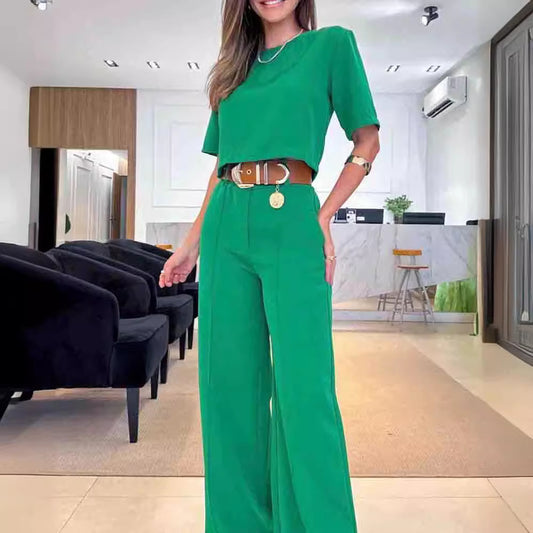 Stylish Summer Solid Color Suit Set