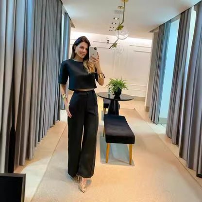 Stylish Summer Solid Color Suit Set