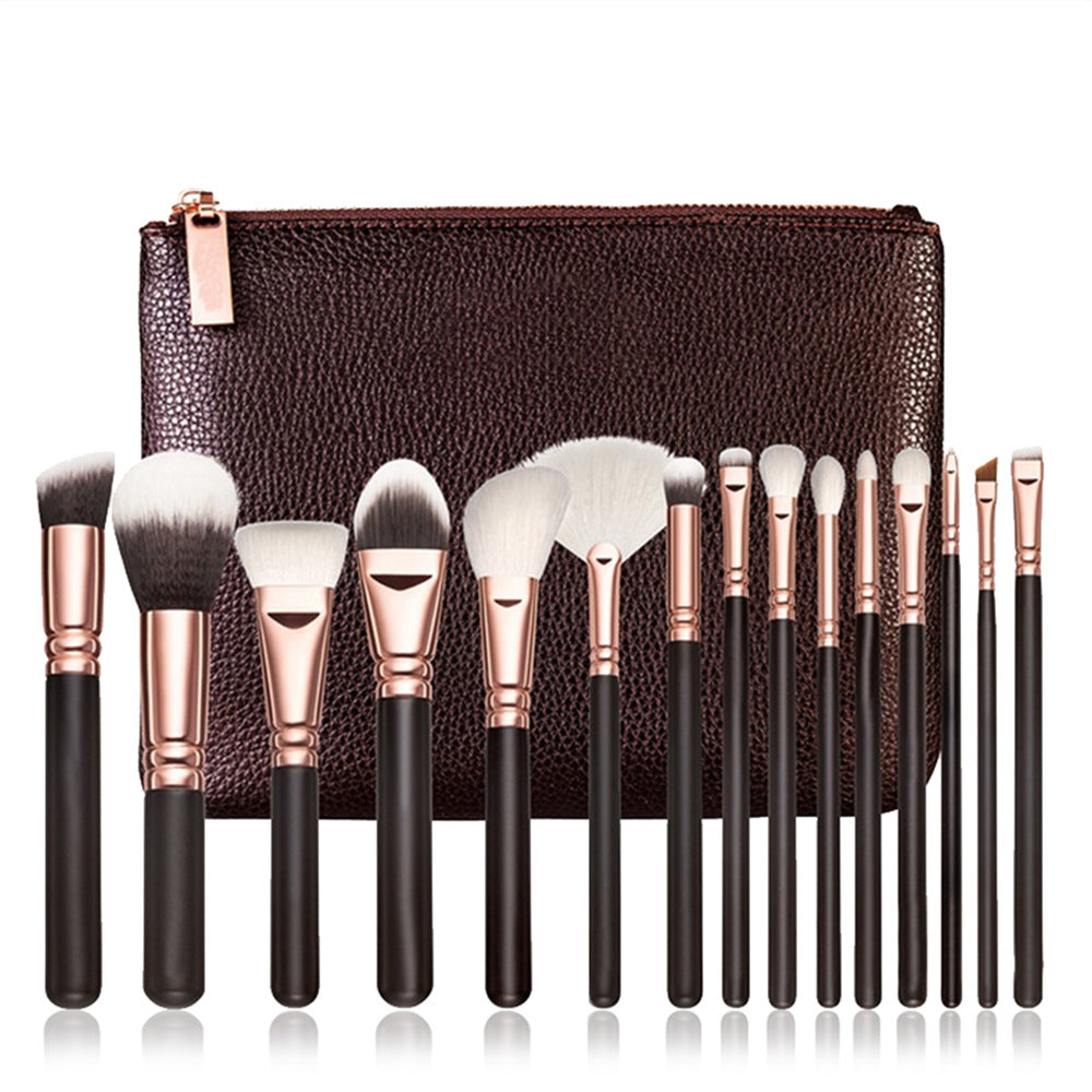 15-Piece Rose Gold Makeup Brush Set