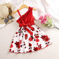 Summer Floral Pattern Girls' Short Sleeve Dress