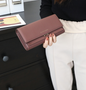 Women's Long Suede Wallet - Clutch Purse