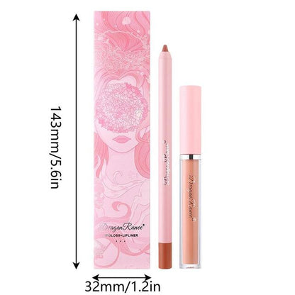 Waterproof Matte Lip Liner and Gloss Set