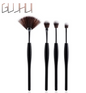 8-Piece Makeup Brush Set with Black Handle/Silver Tubes
