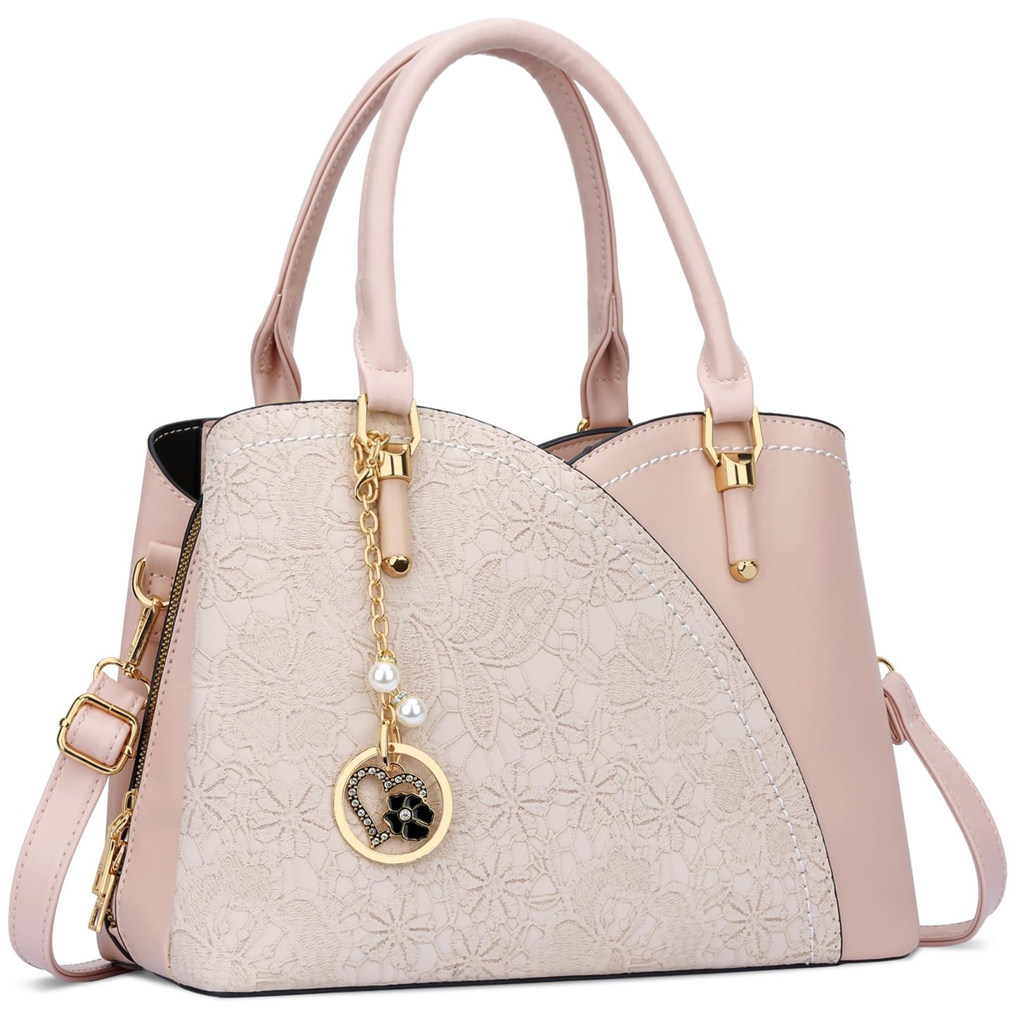 3 Compartment Shoulder/Top Handle Bag (Pink)
