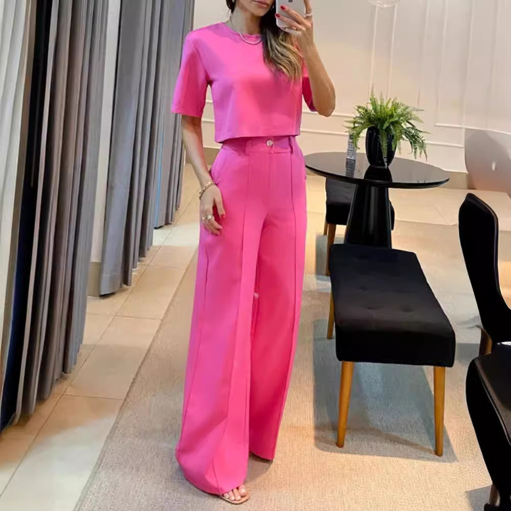 Stylish Summer Solid Color Suit Set