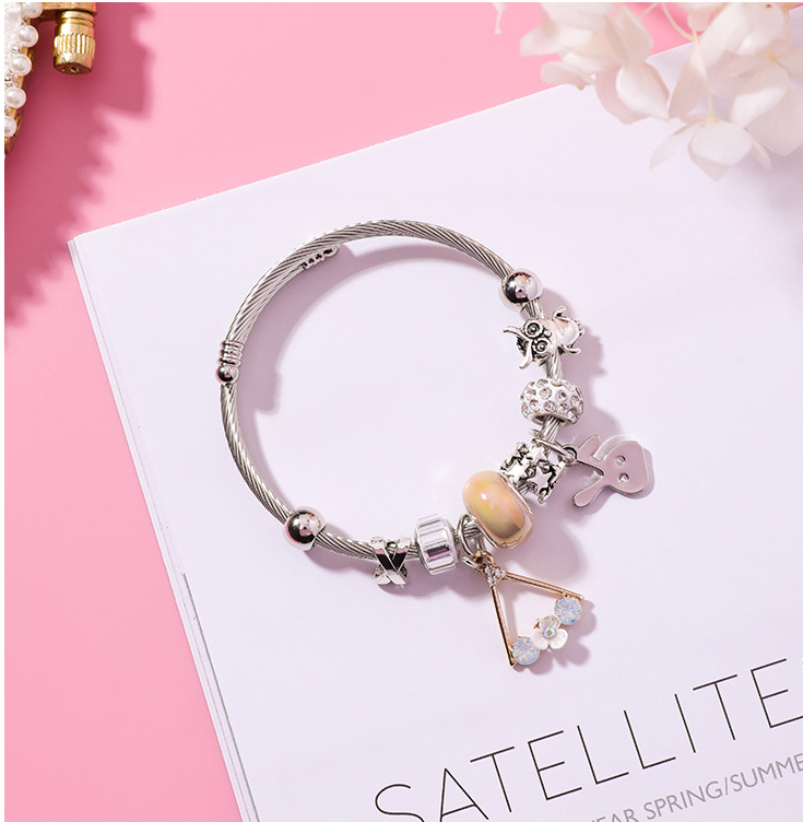 Beaded Crystal Bangle  Bracelet