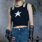 Fashion Vest Shirt with Adjustable Straps & Star Print