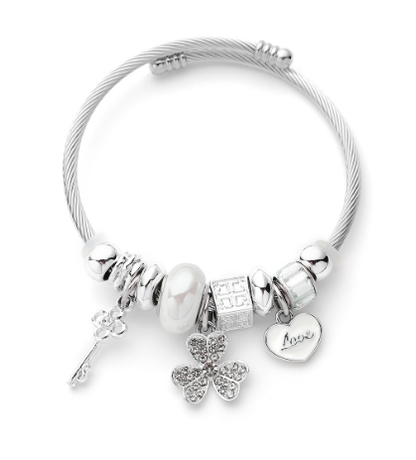 Beaded Crystal Bangle  Bracelet
