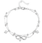 Double Layer Beaded Anklet with 8-Shaped Charm