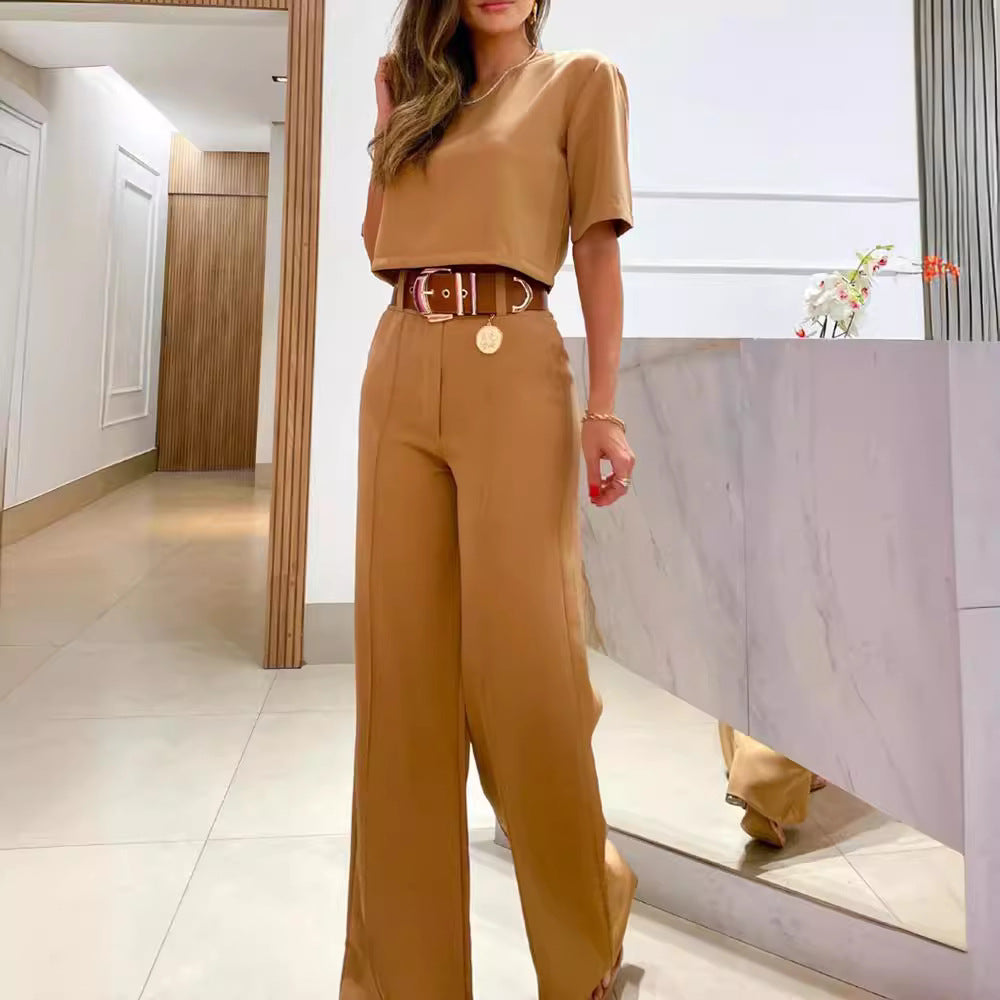 Stylish Summer Solid Color Suit Set