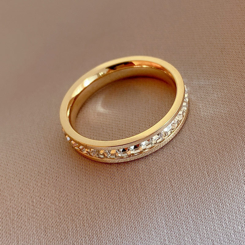 Stylish Minimalist Titanium Steel Ring for Women