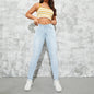 High Waist Skinny Jeans with Slash Pockets for Women