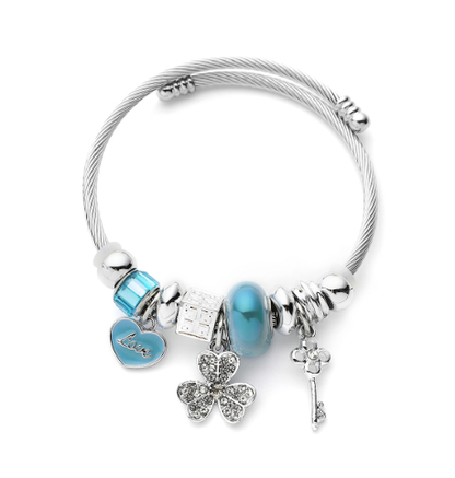 Beaded Crystal Bangle  Bracelet
