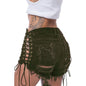 Torn Women's Jean Tie-Up Shorts