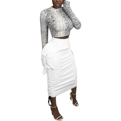 Slim Pocket Bag Hip Skirt with Adjustable Straps