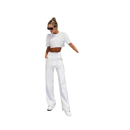 Stylish Summer Solid Color Suit Set