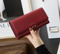 Women's Long Suede Wallet - Clutch Purse