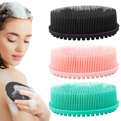3 Pack Silicone Body Scrubber - Soft Exfoliating Silicone